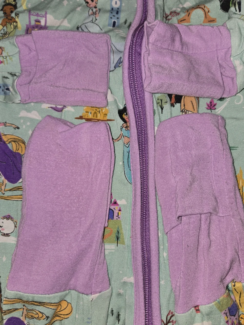 Disney Little Sleepies Princess Print Footed One-Piece Pajamas VGUC SZ 12-18M